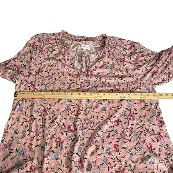Wonderly Pink Floral Blouse Women’s Petite Large Peasant Cottagecore Boho - Picture 10 of 15
